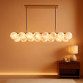 Gilded Rectangular Glass Chandelier 38.2 Inch Light