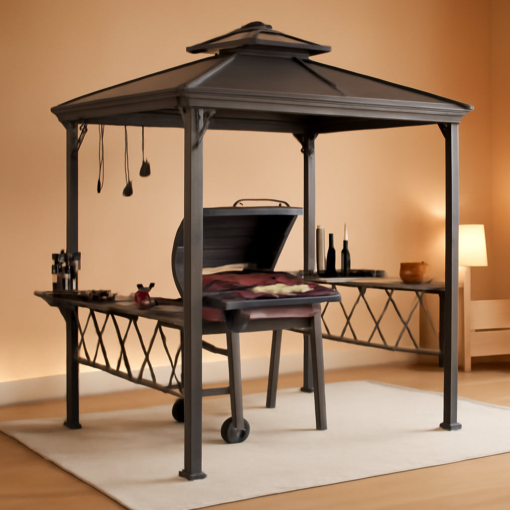 9x5 Ft Grill Gazebo Polycarbonate Roof Uvprotection