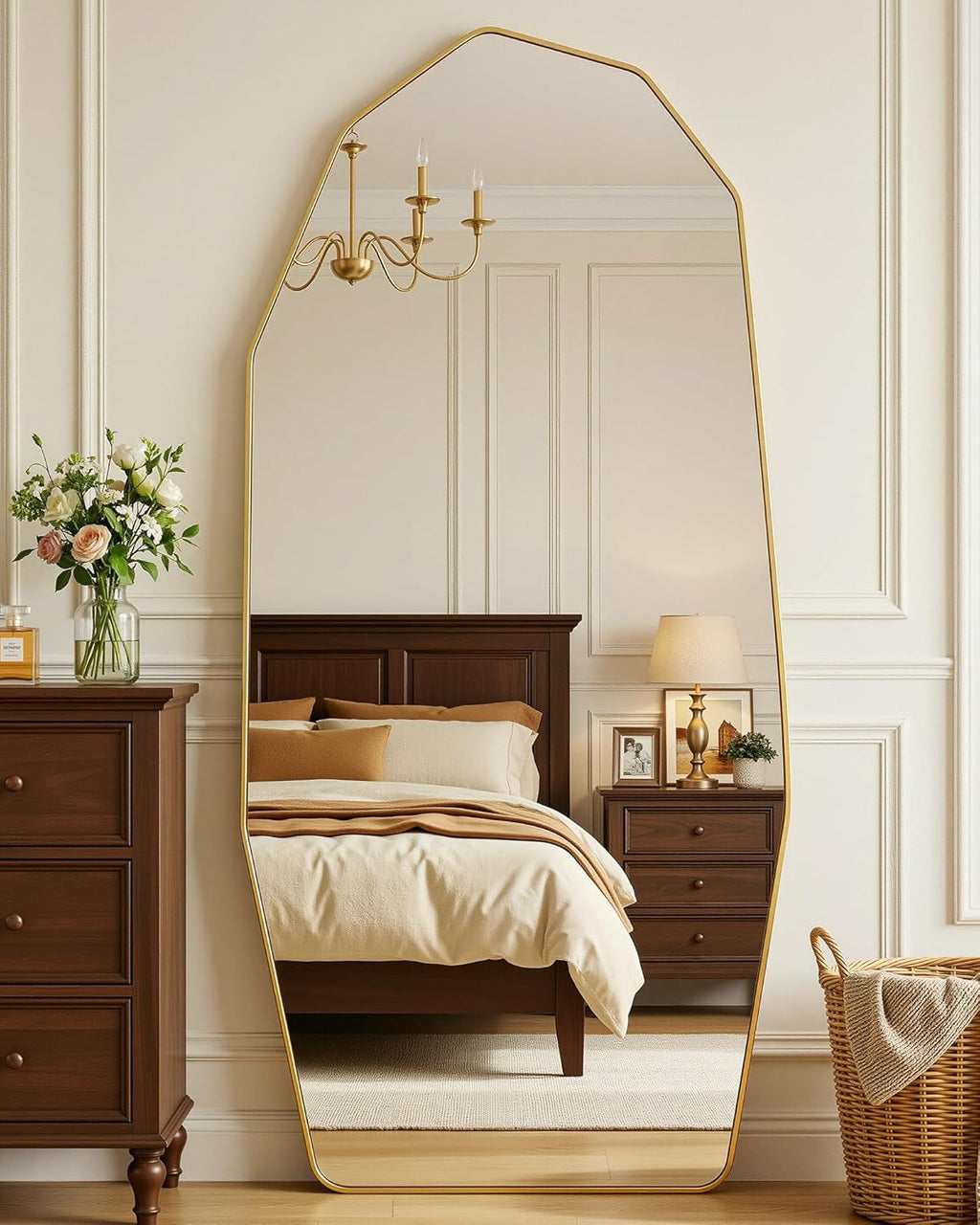 Full Length Mirror Seventy One Inches By Thirty Two Inches Gold Diamond Frame
