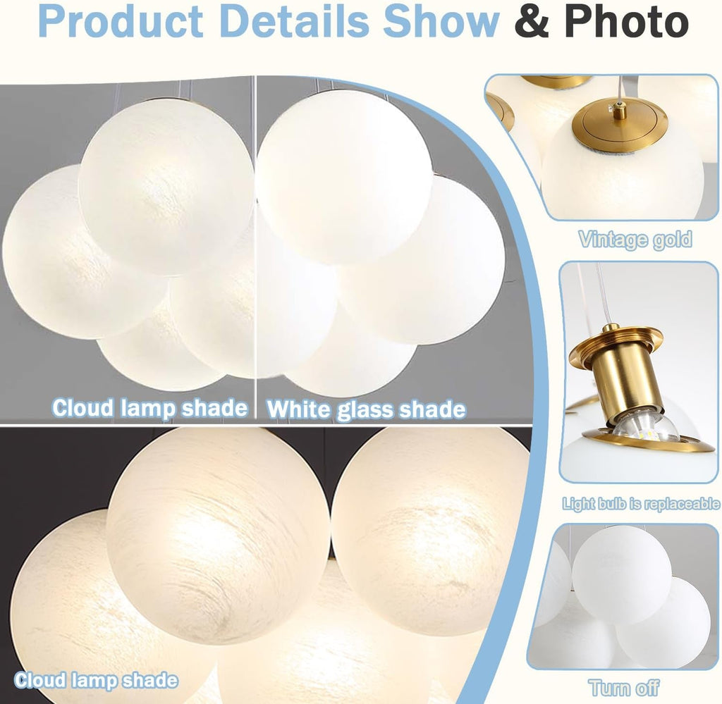 Bubble Chandelier Lighting Nineteen Light White Globes
