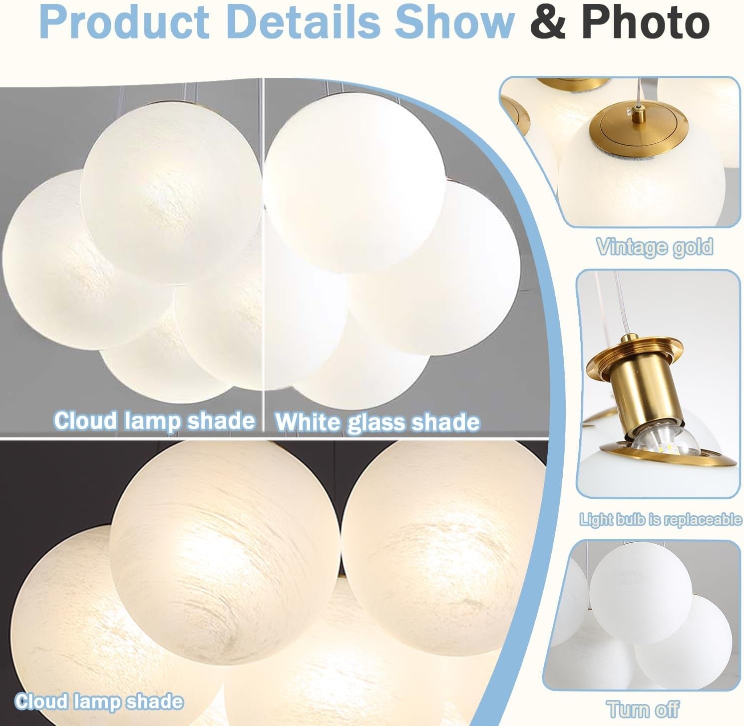 Bubble Chandelier Lighting Nineteen Light White Globes