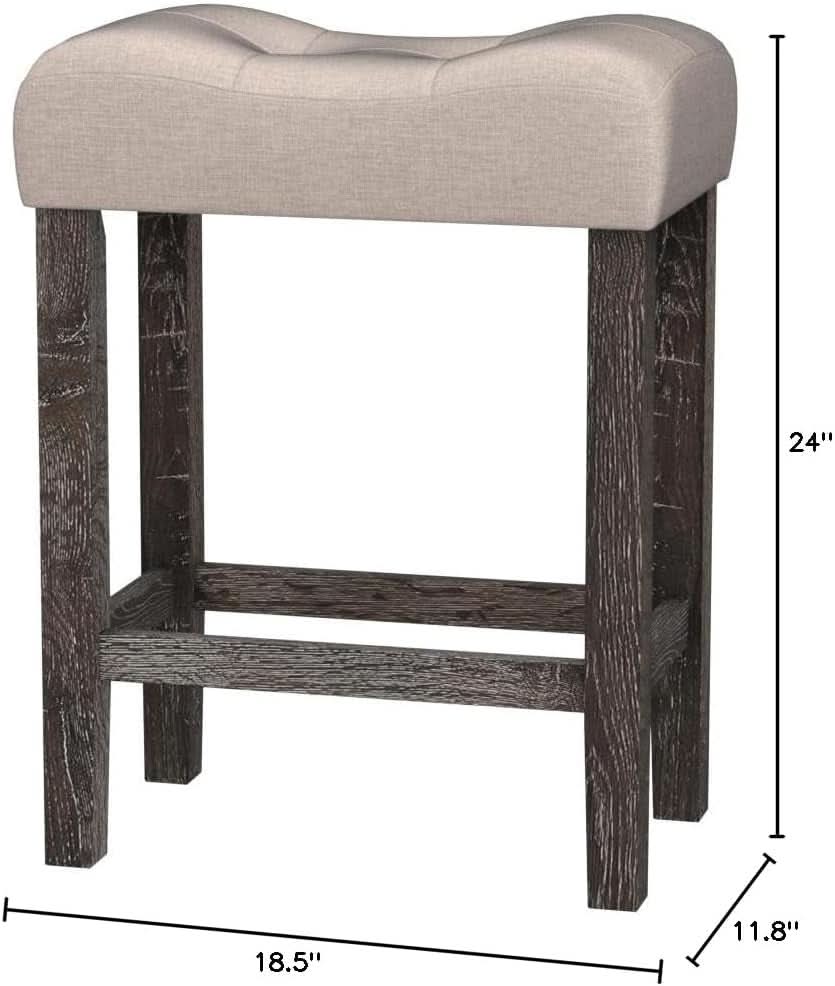 Sora Button Tufted Counter Height Bar Stools Set Of 2 Taupe