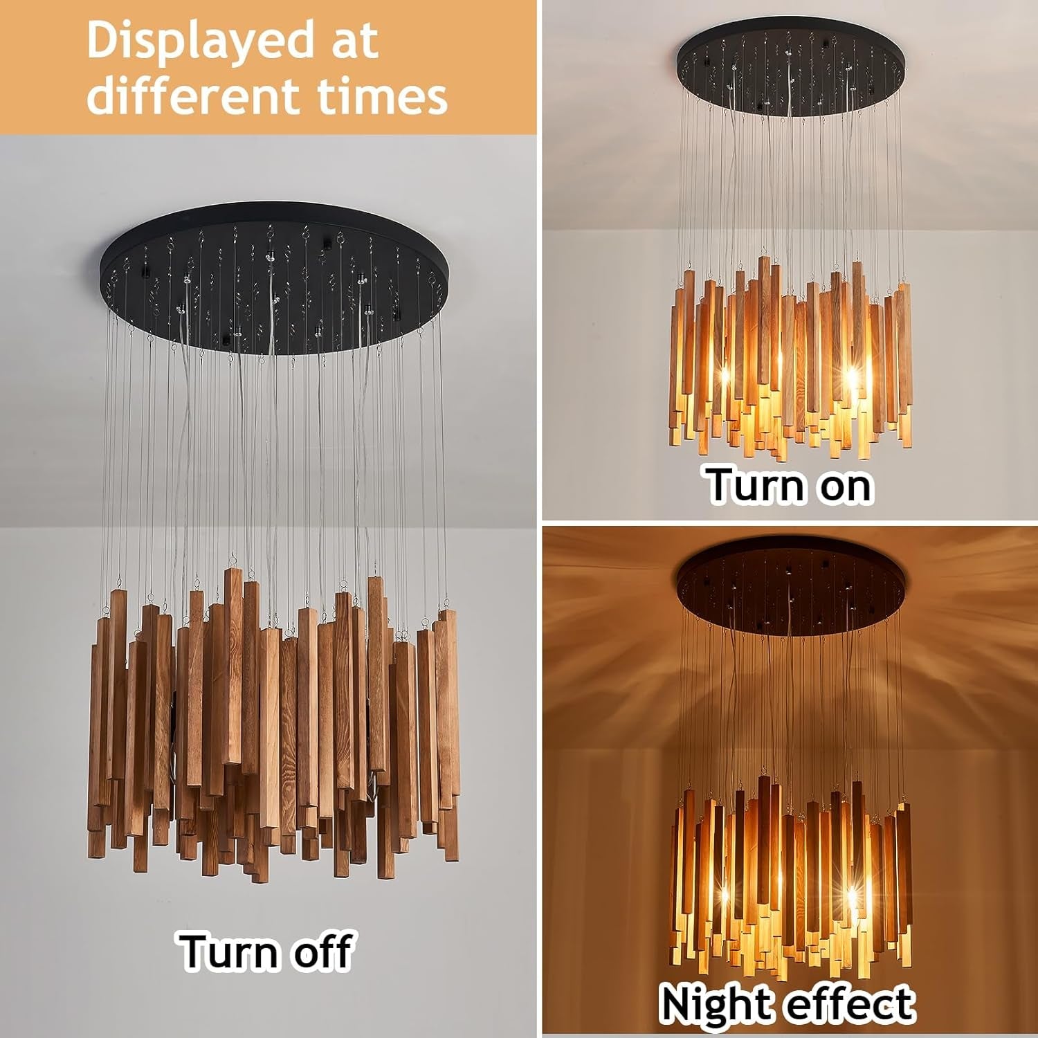 Large Wooden Farmhouse Chandelier For High Ceilings