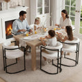 White Sherpa Upholstered Barrel Dining Chairs Pair