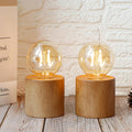 Set of 4 Wood Grain Table Lamp 6.5" Tall