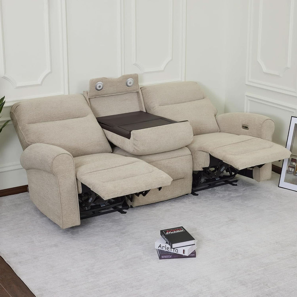 87.8 Inch Wall Hugger Reclining Sofa With Drop Down Table