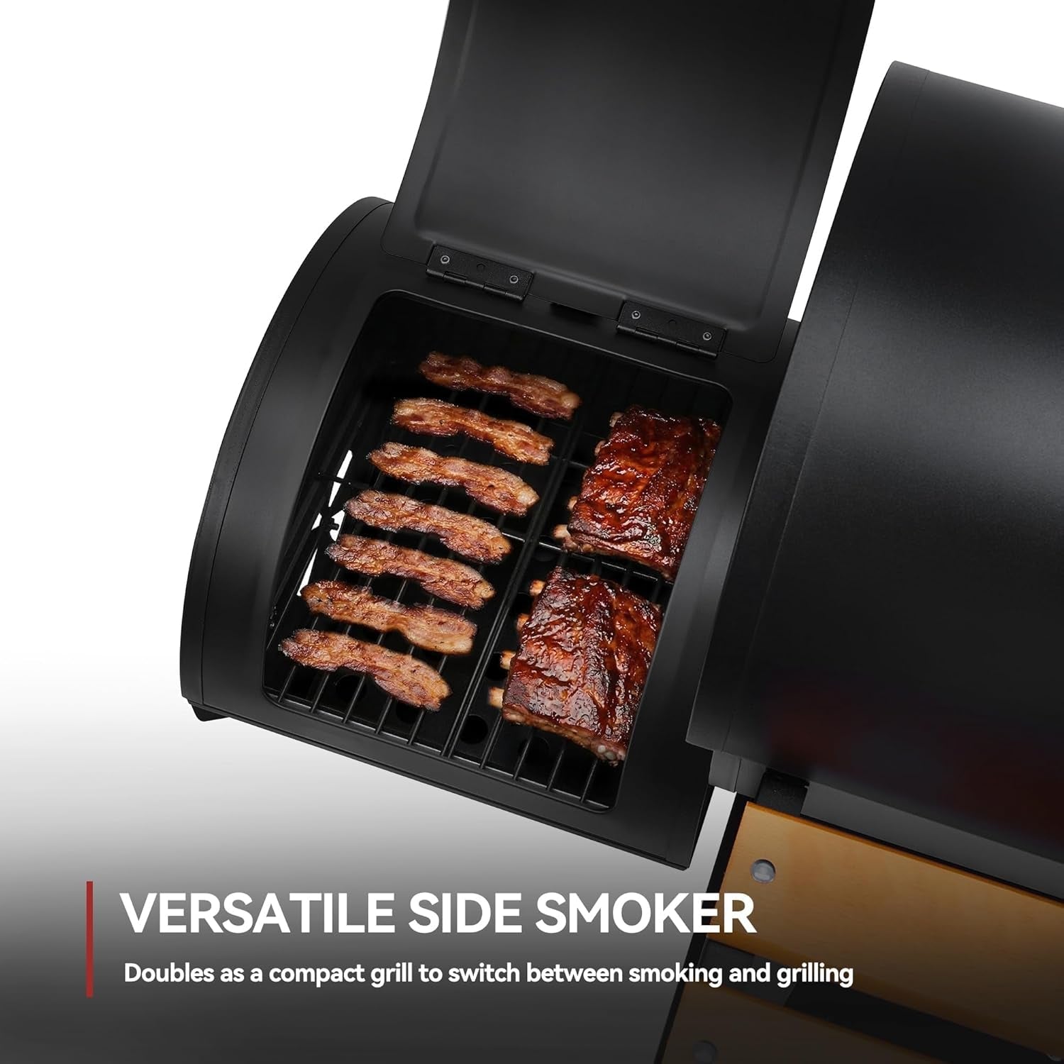 Barrel Charcoal Grill Outdoor Offset Smoker 824 SquareIn