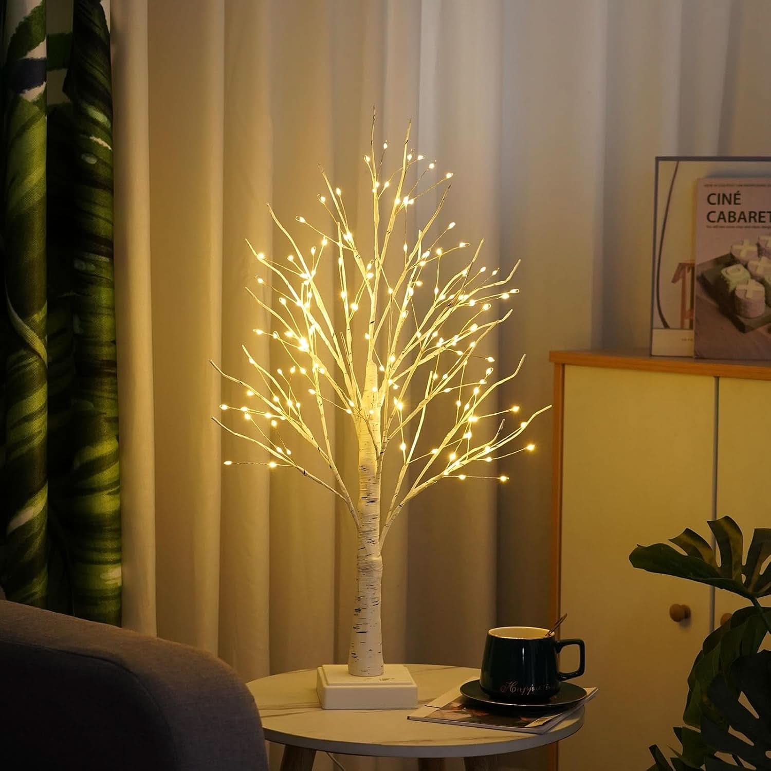 Warm White Birchwood LED 144 Lumine scence Table top
