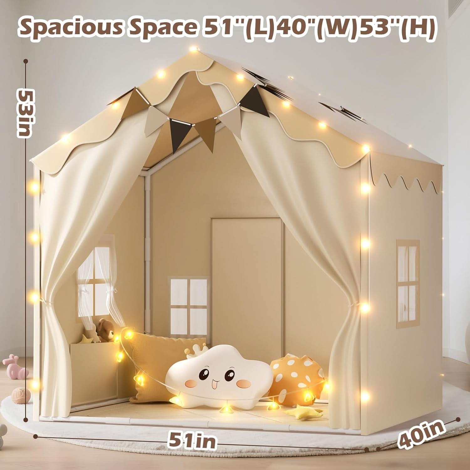 Kids Play Tent Oversized 53By40By51 Inches Dual Doors