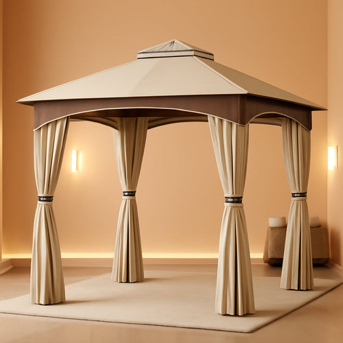 10x12 Outdoor Gazebo With Netting Weatherproof Frame