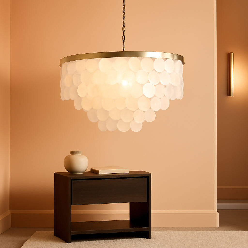 24 Inches Brushed Brass Finish FiveLight Chandelier