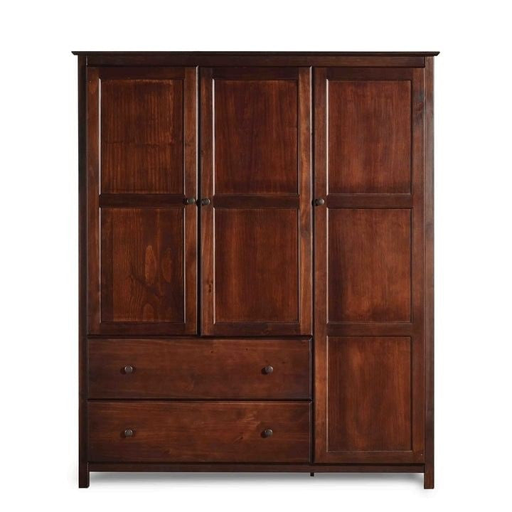Cherry Wood Finish Bedroom Wardrobe Armoire Cabinet Closet