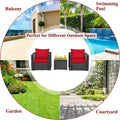 3 Pieces Patio Wicker Conversation Set? with Cushion-White