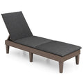 Patio Lounge Outdoor Recliner Chair with Cushion 3-Position Adjustable Backrest-Orange