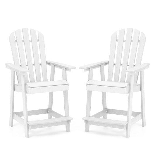 HDPE Patio Chair with Armrest and Footrest for Indoor Outdoor-Brown