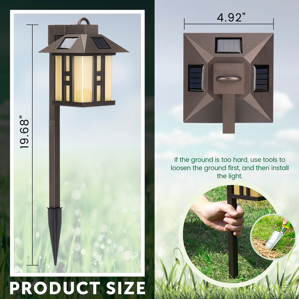 Gigalumi Solar Square Sconce Walkway Lights Set (4 Pack)