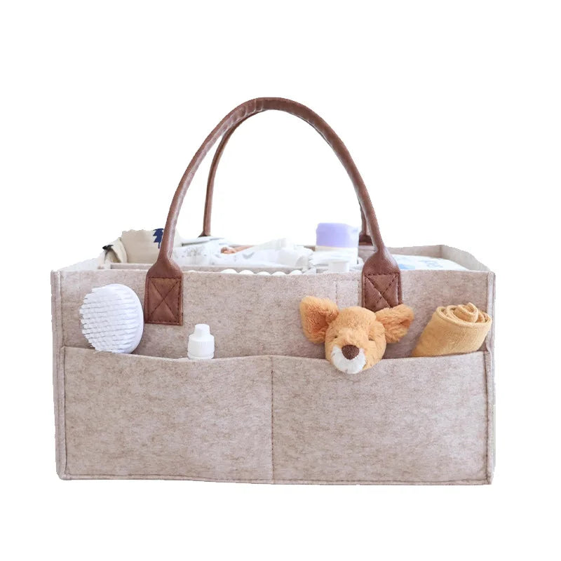Baby Felt Storage Nursery Organizer Basket Infant Diaper Bag with