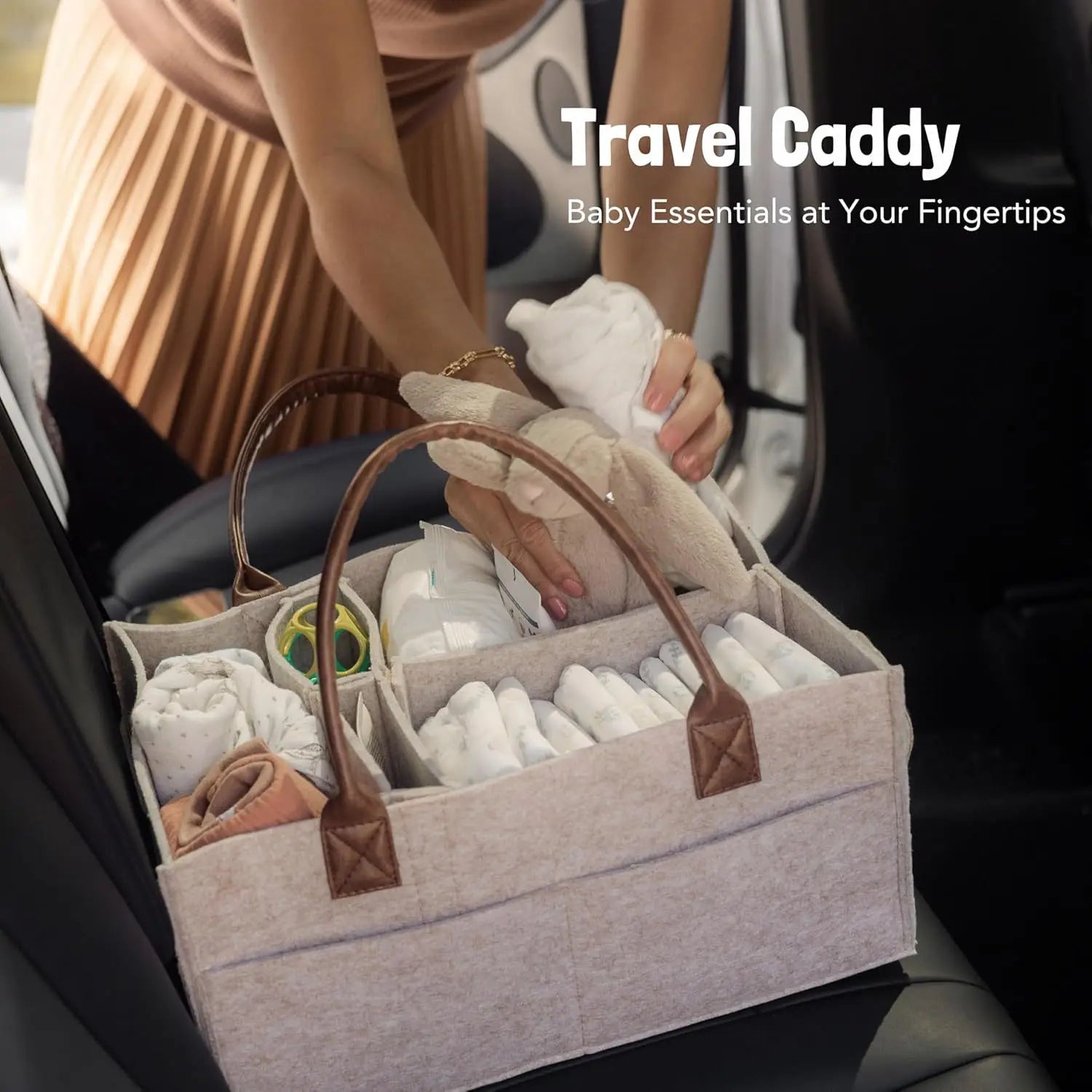 Baby Felt Storage Nursery Organizer Basket Infant Diaper Bag with