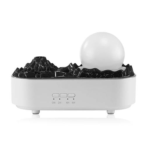 Lava Volcano Humidifier USB Aroma Diffuser with Flame Lamp Mini