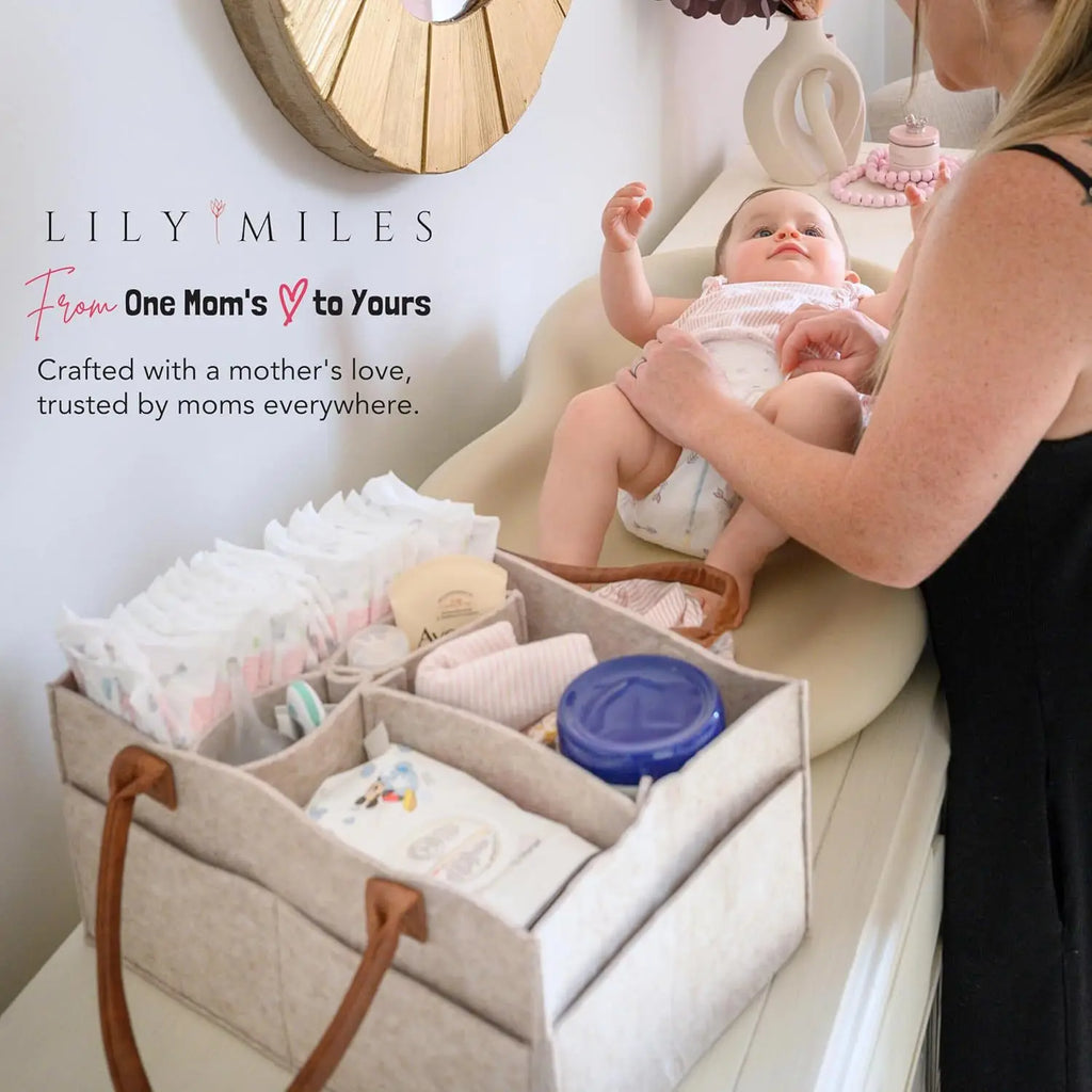 Baby Felt Storage Nursery Organizer Basket Infant Diaper Bag with