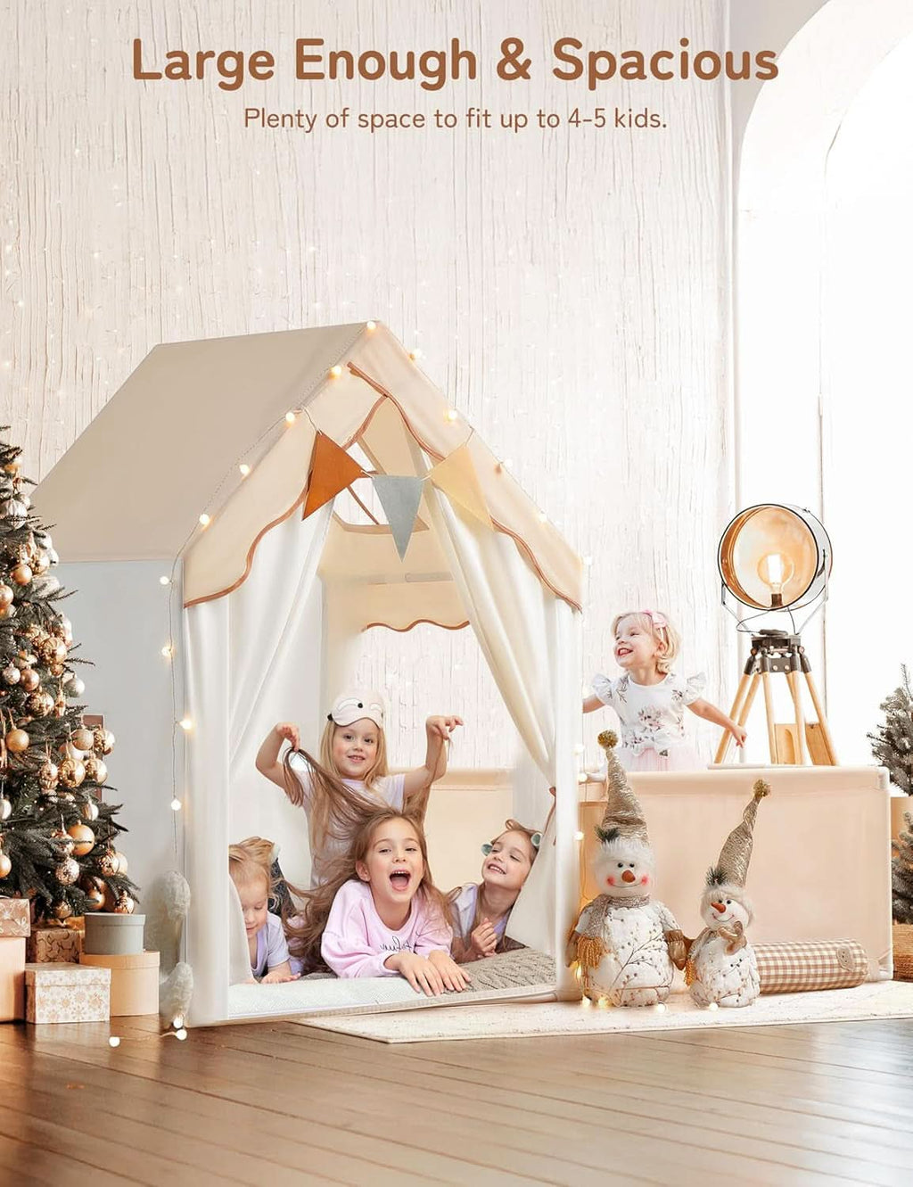 Kids Large Indoor Outdoor Play Tent Enclosure With Lights