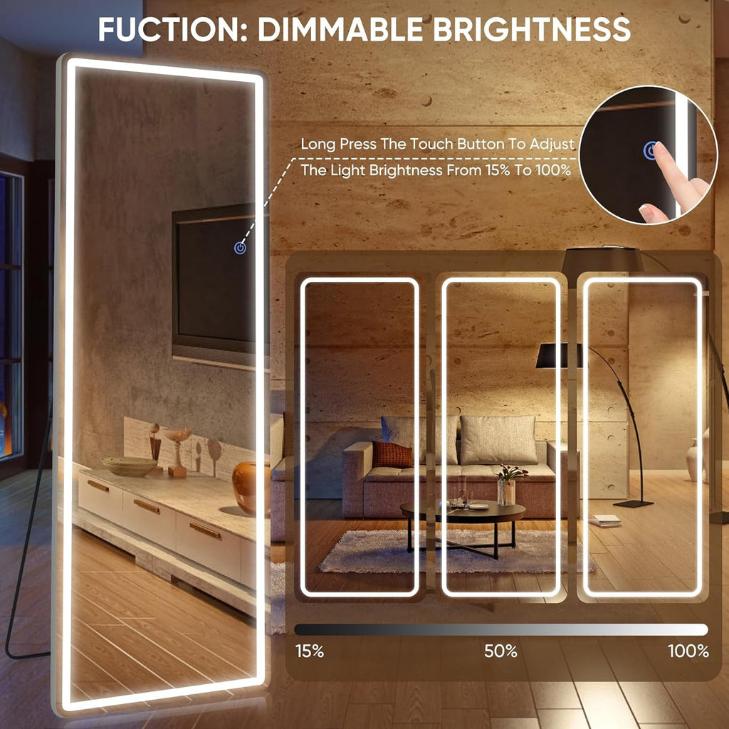 LED Full Length Mirror 71x32 in High Quality Dimmable