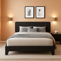 King Size Upholstered Platform Bed Frame With Adjustable Headboard