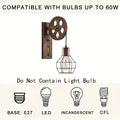 Vintage Industrial Wall Sconce - Rustic Farmhouse Bedside Lamp (Bronze)