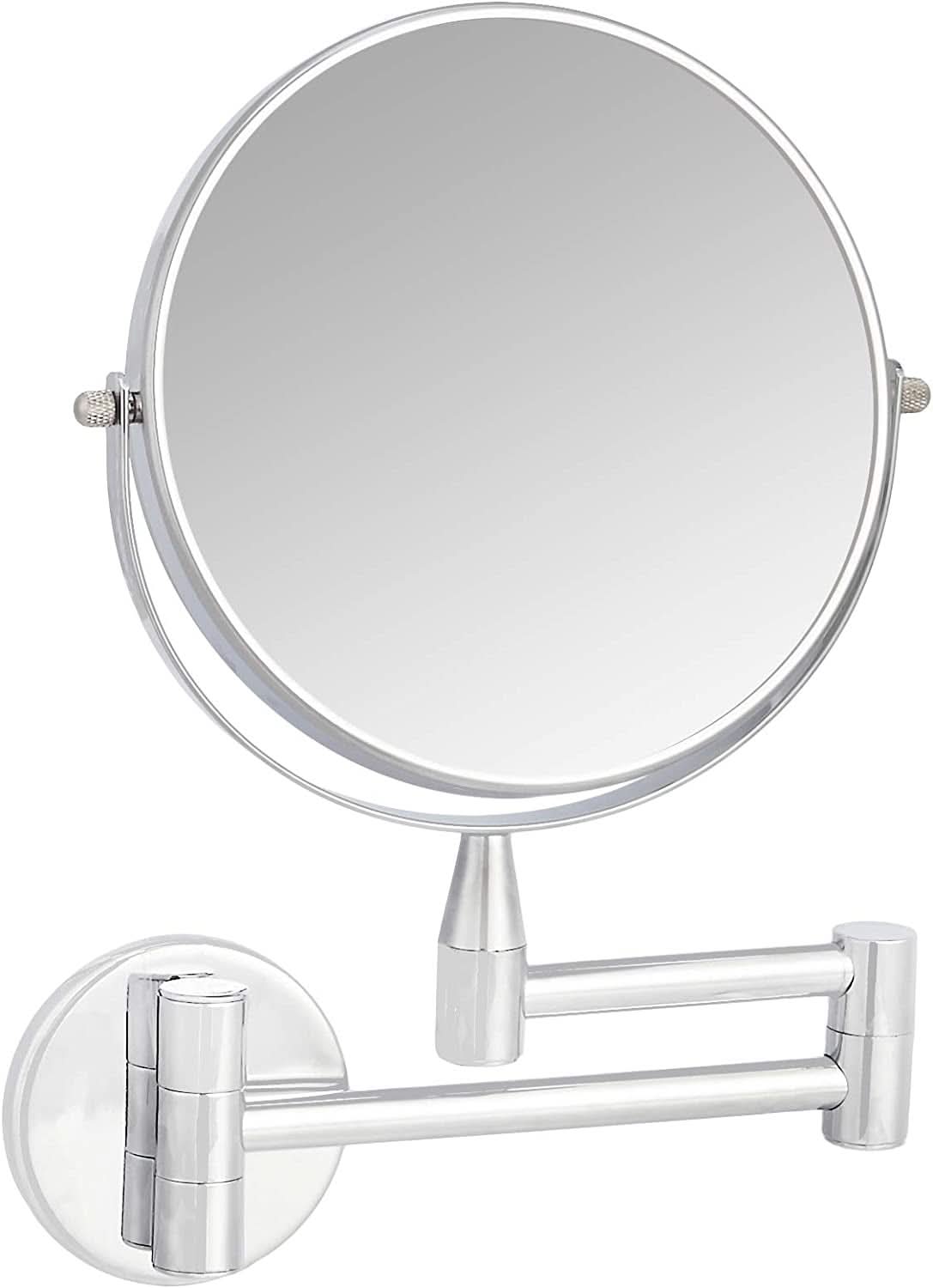 Wall Mounted Mirror 1X 5X Magnification Polished Chrome