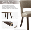 Beige Faux Leather Dining Chairs Ergonomic Design Set