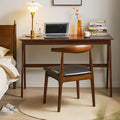 Walnut Solid Wood Computer Workstation With Drawers