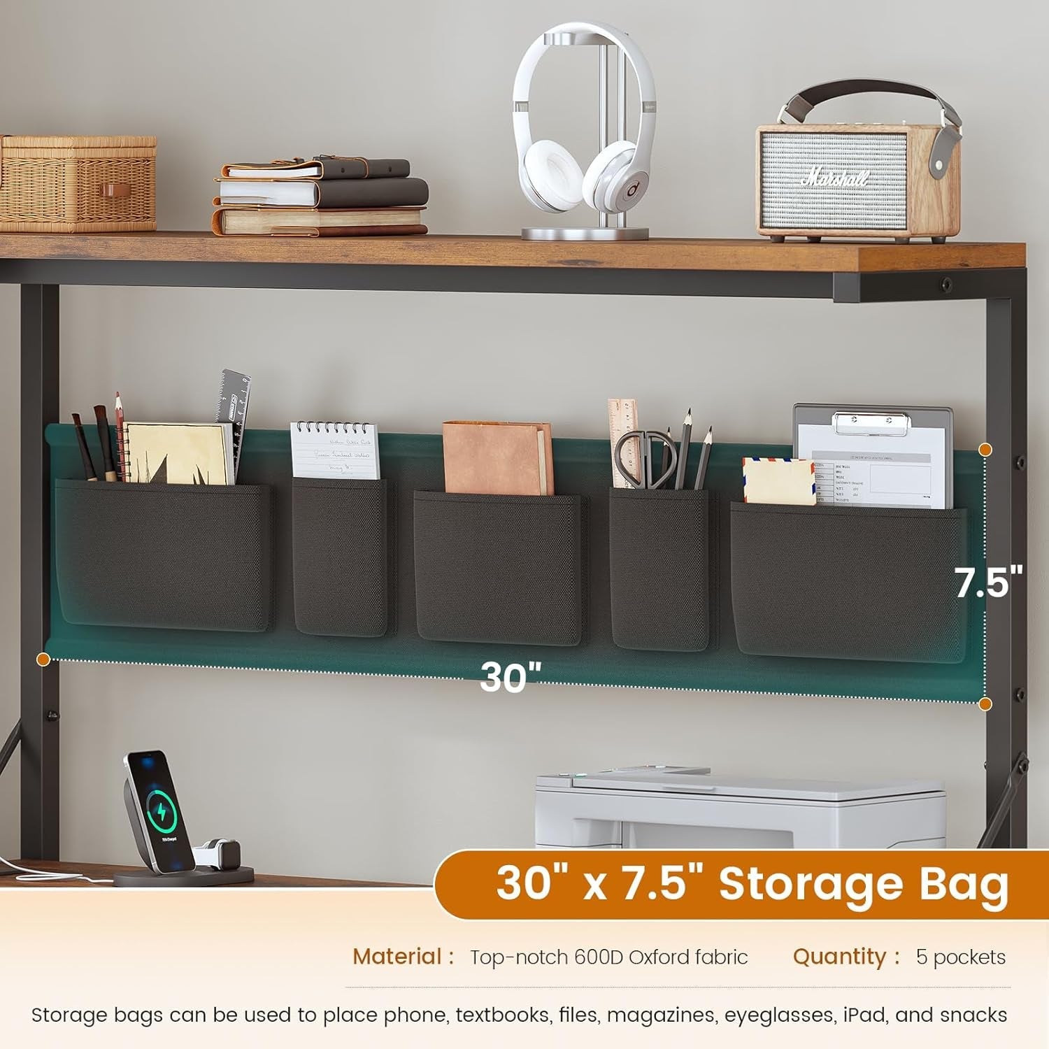 L Shaped Desk 47.2Inch Rustic Brown Work space Solution