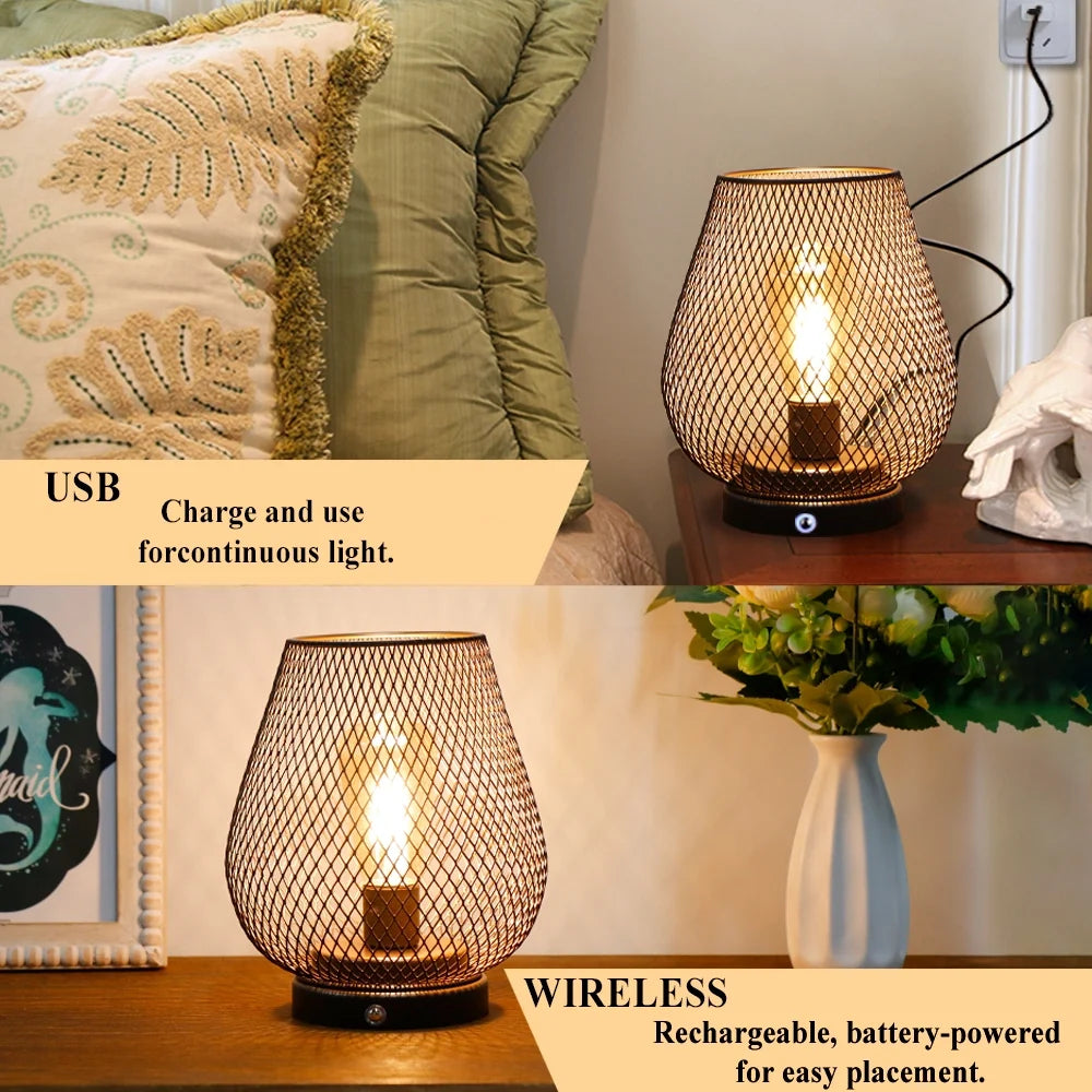 6.7"H Touch Adjustable Table Lamp(Metal Base, Bronze Egg)