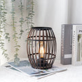 8"H Cordless Metal Wine Barrel Lamp(Black Brushed Gold)
