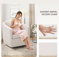 Beige 360 Degrees Swivel Armchairs Fully Assembled