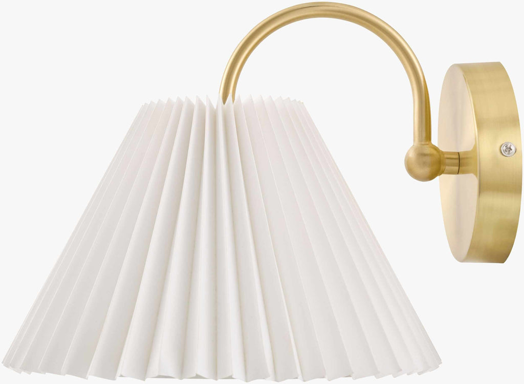 White Traditional Wall Sconce with linen details for hallway or bedroom lighting