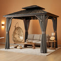 10x10 Outdoor Gazebo Weatherproof Privacy Curtains
