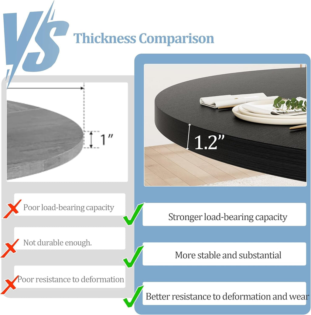 Contemporary Round Forty Seven Inch Dining Table In Black