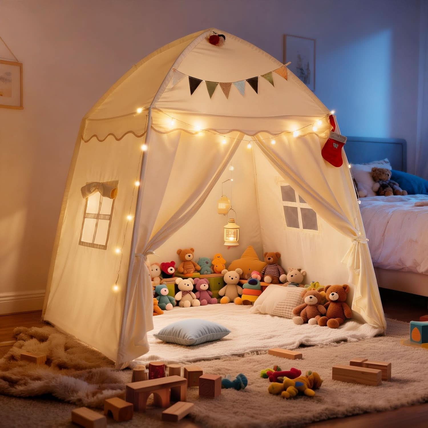 59x39x59 Inches Indoor Use Only Kids Play Tent Padded Mat