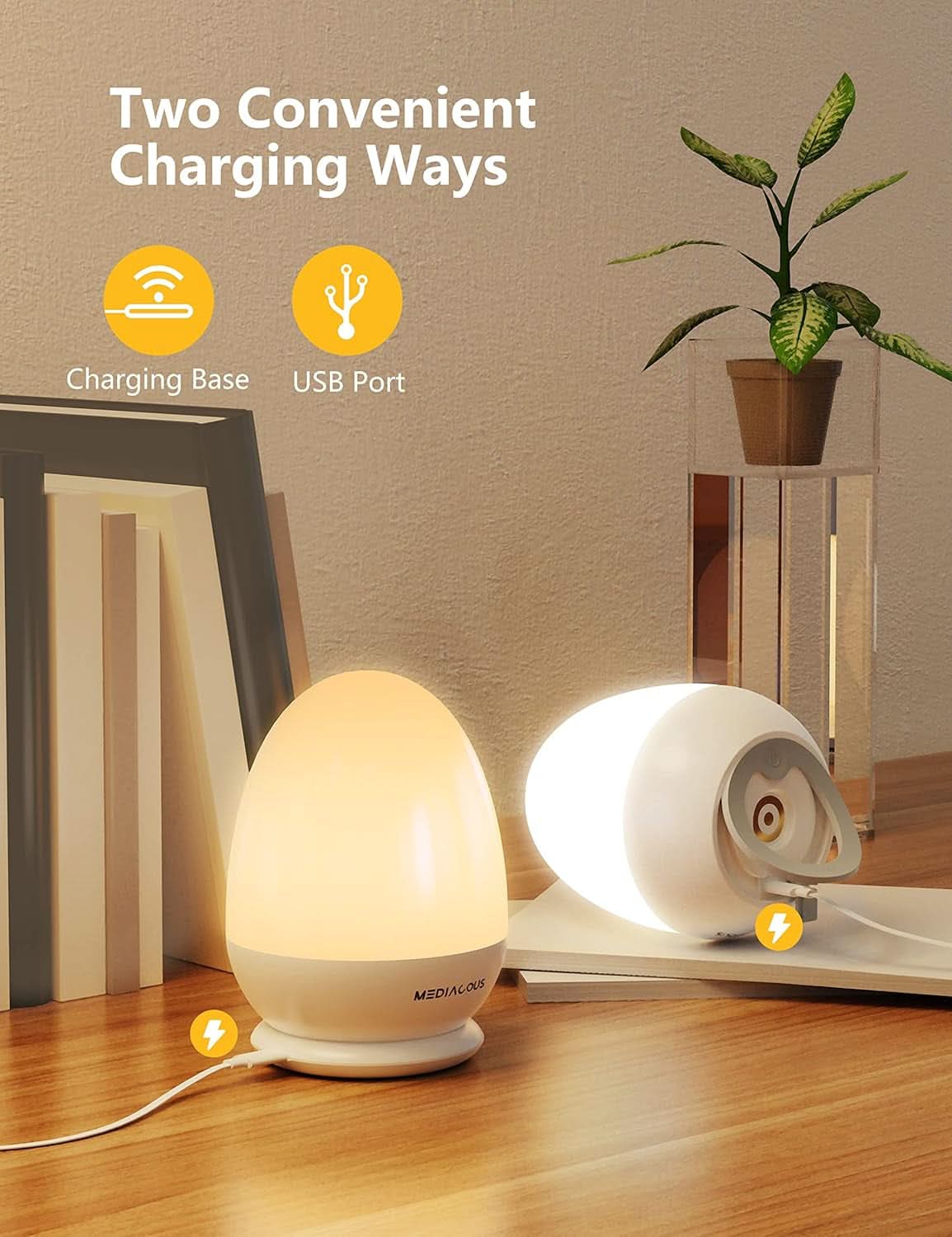 Dimmable Touch Control ABS PC LED Kids Night Light with 1-Hour Timer