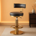 Black Gold Swivel Bar Stool With Backrest And Adjustable