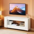65 Inch TV Stand With White Entertainment Center Storage