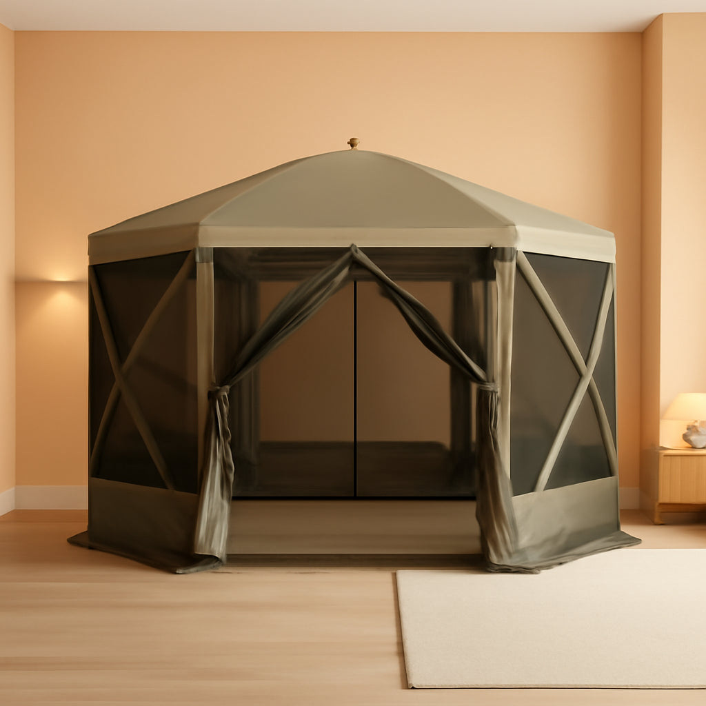 12x12 Ft Weatherproof Gazebo With Mosquito Netting