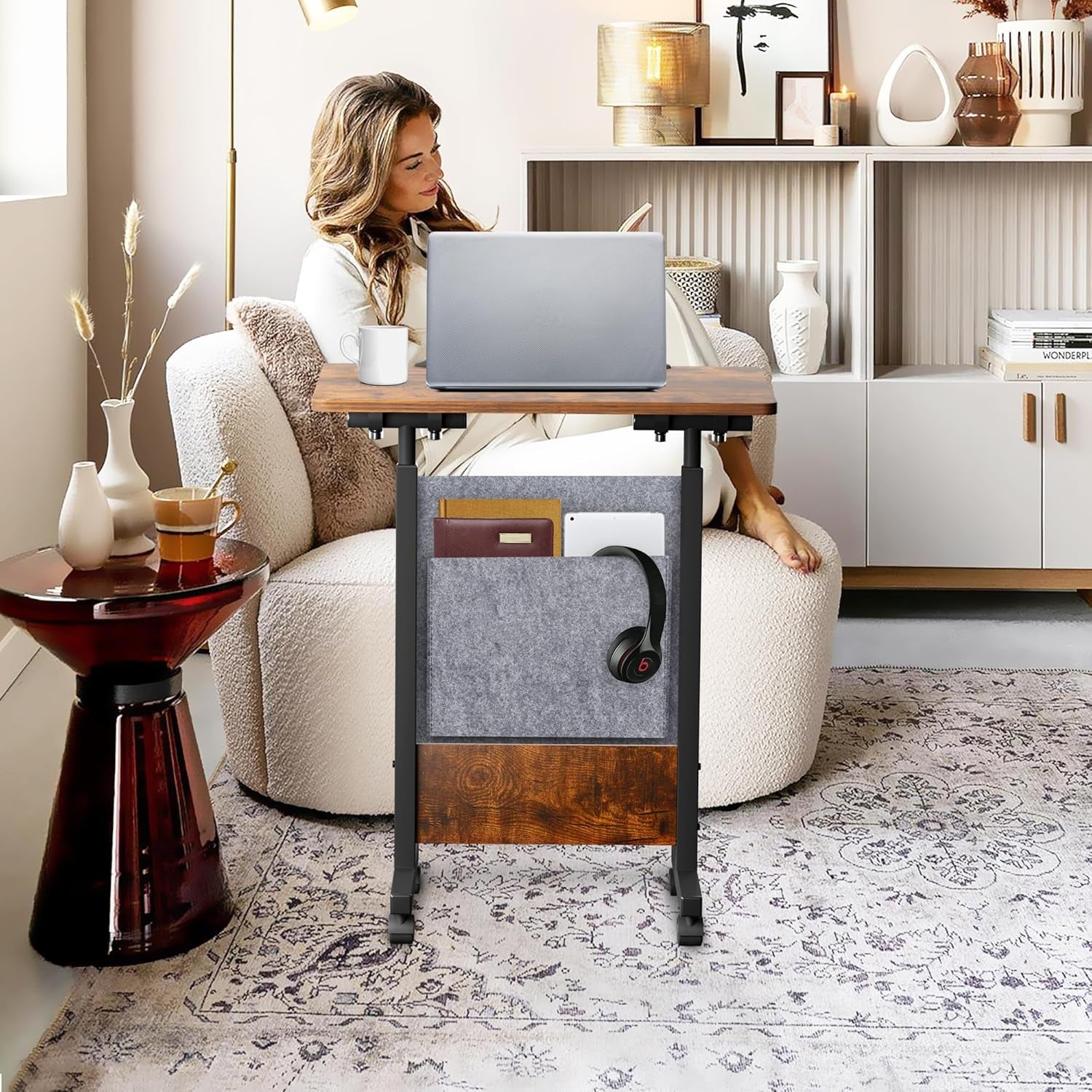Height Adjustable Standing Desk 16x24 Inches Brown