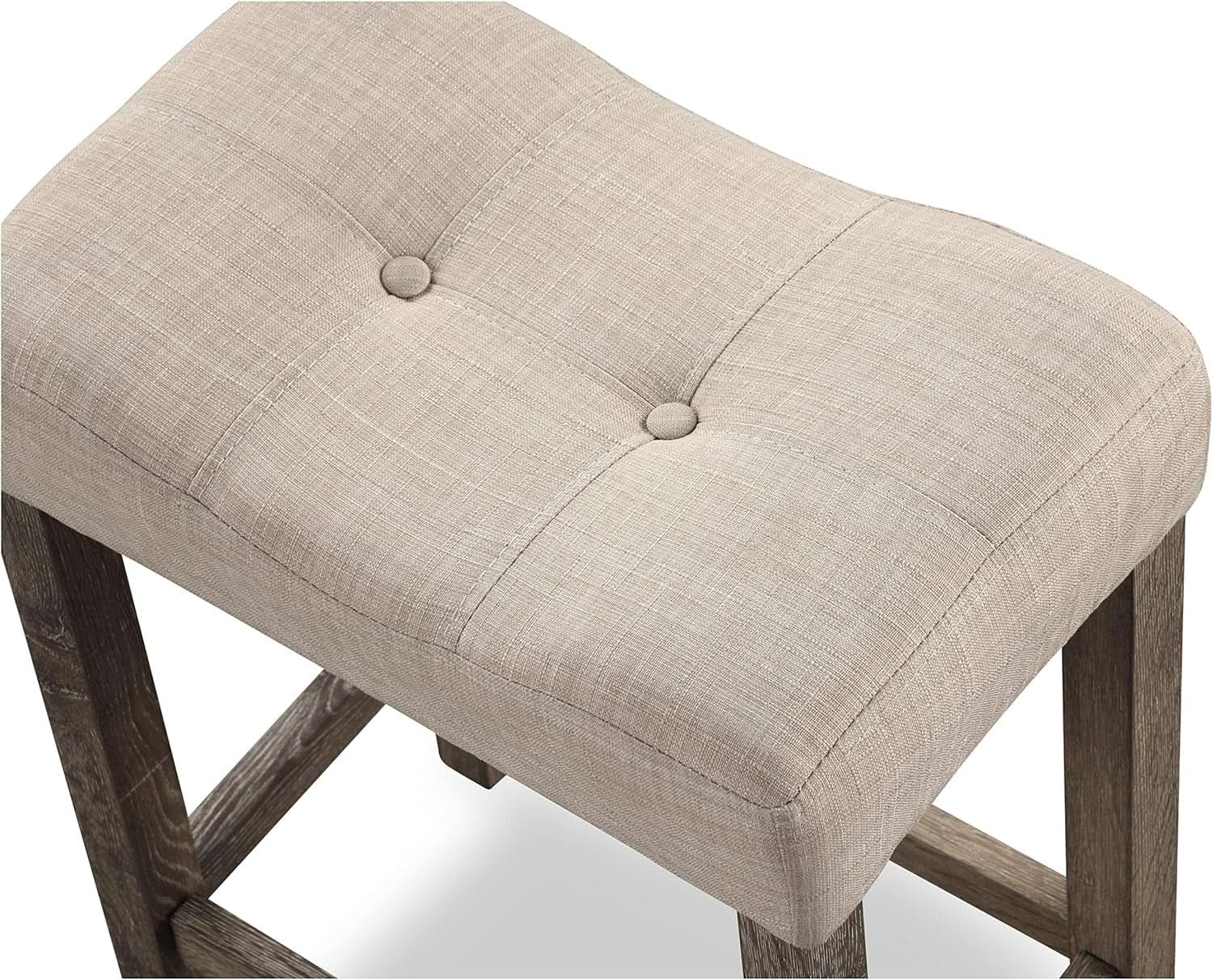 Sora Button Tufted Counter Height Bar Stools Set Of 2 Taupe
