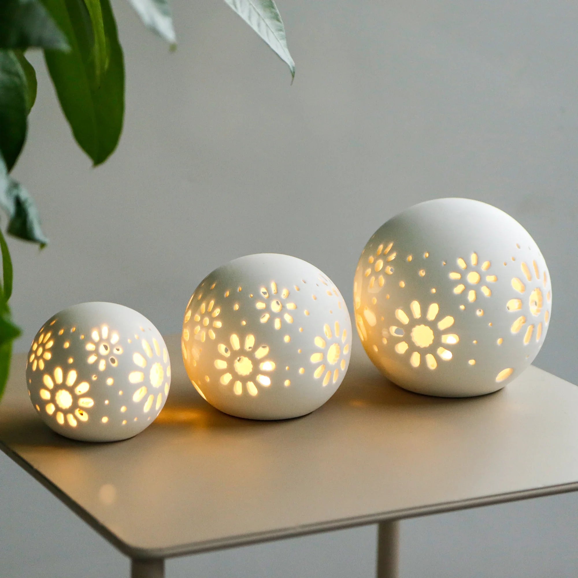 Set of 3 Ceramic Decorative Lamps 5" H