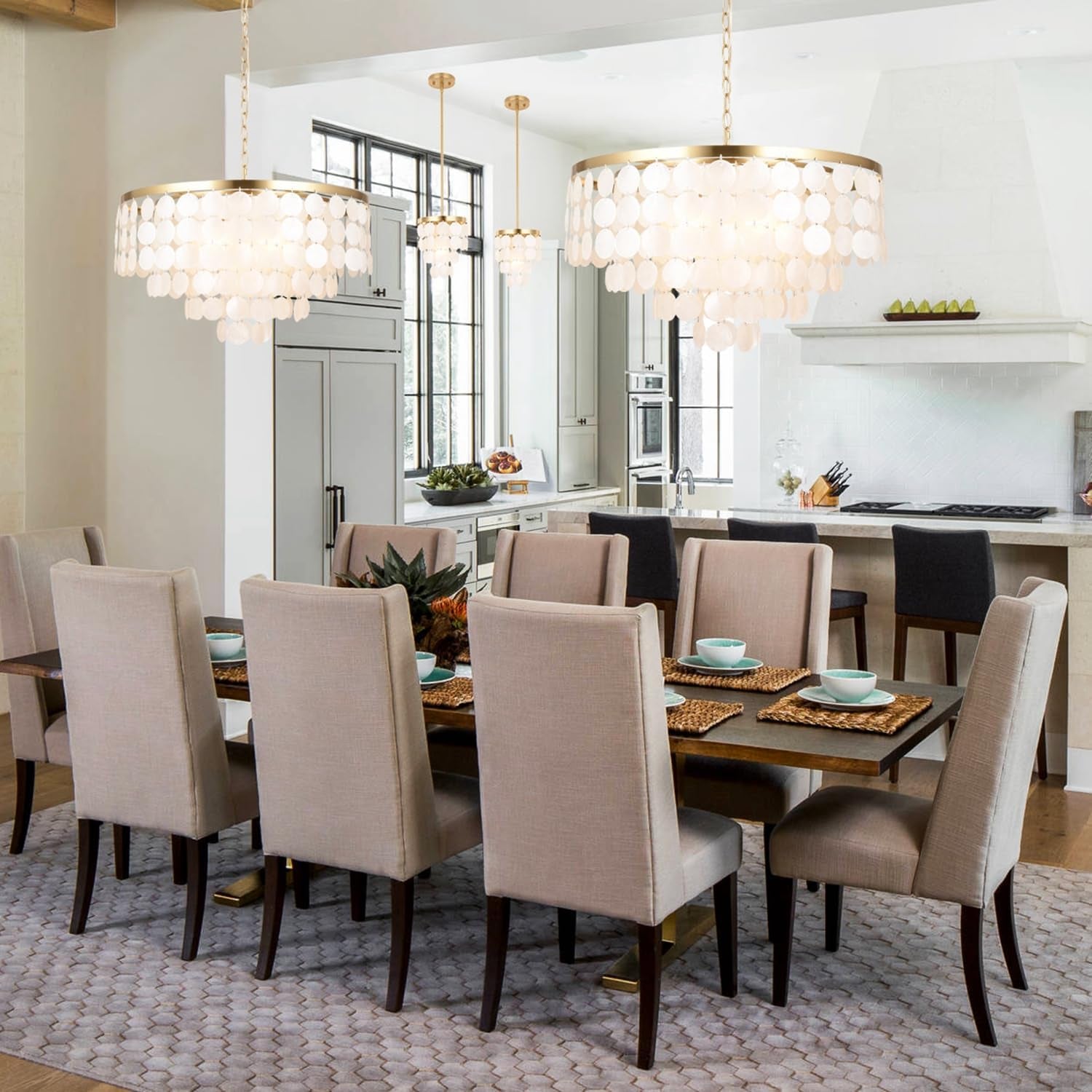24 Inches Brushed Brass Finish FiveLight Chandelier