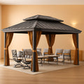 12x18 Foot Metal Hardtop Weatherproof Patios Gazebo