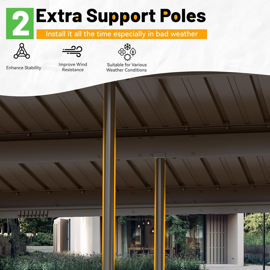 10x14 Ft WallMounted Gazebo WeatherproofRustResistant Hardtop