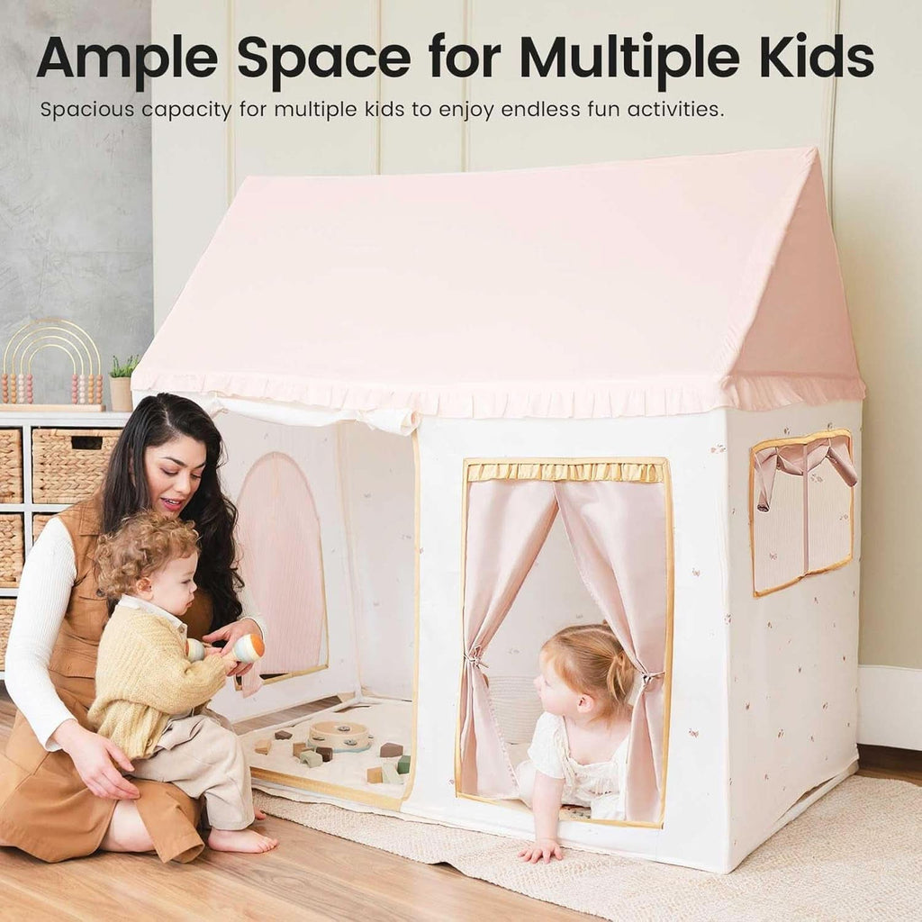 Pink Kids Play Tent With Mat For Toddlers Indoor Playhouse